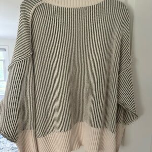 Altar'd State Black and Cream Striped sweater